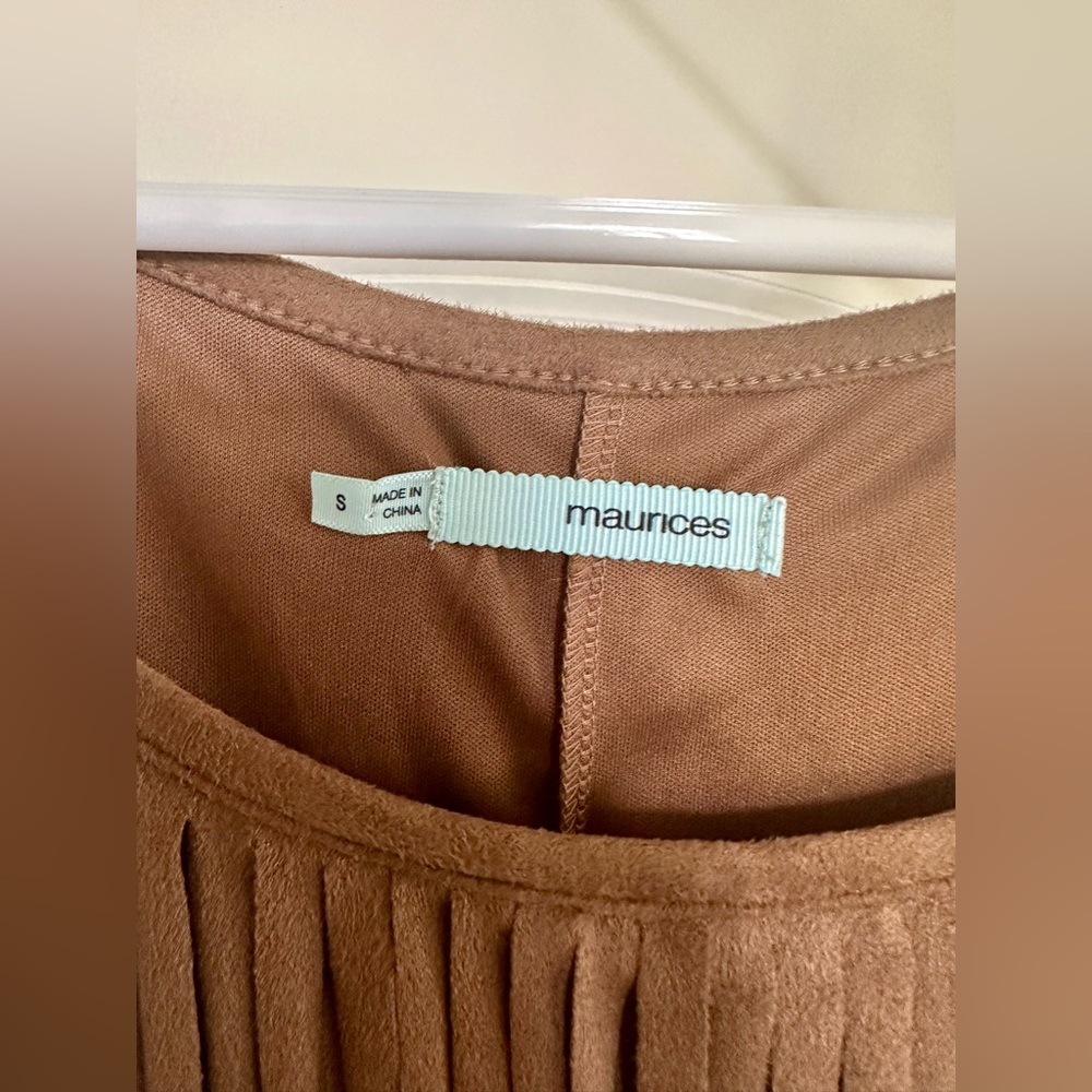 Maurice’s - Adorable Brown Suede Fringe Dress! - Picture 4 of 8